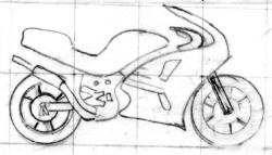 Sketch of motorcycle