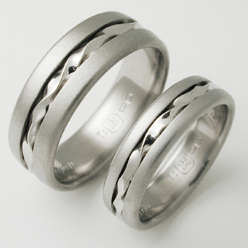 Genoa 2 titanium ring with palladium 