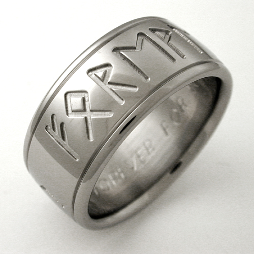 Runes 1 Titanium Ring With Symbols Titanium Wedding Rings 