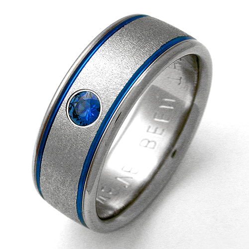 Billings 1 titanium ring with sapphires | Titanium Wedding Rings ...