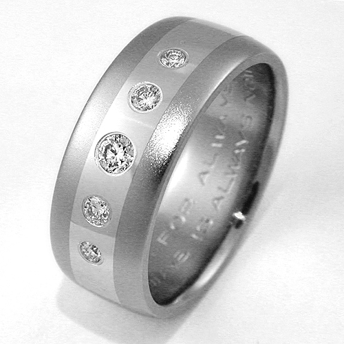 Paradise titanium ring with diamonds | Titanium Wedding Rings ...
